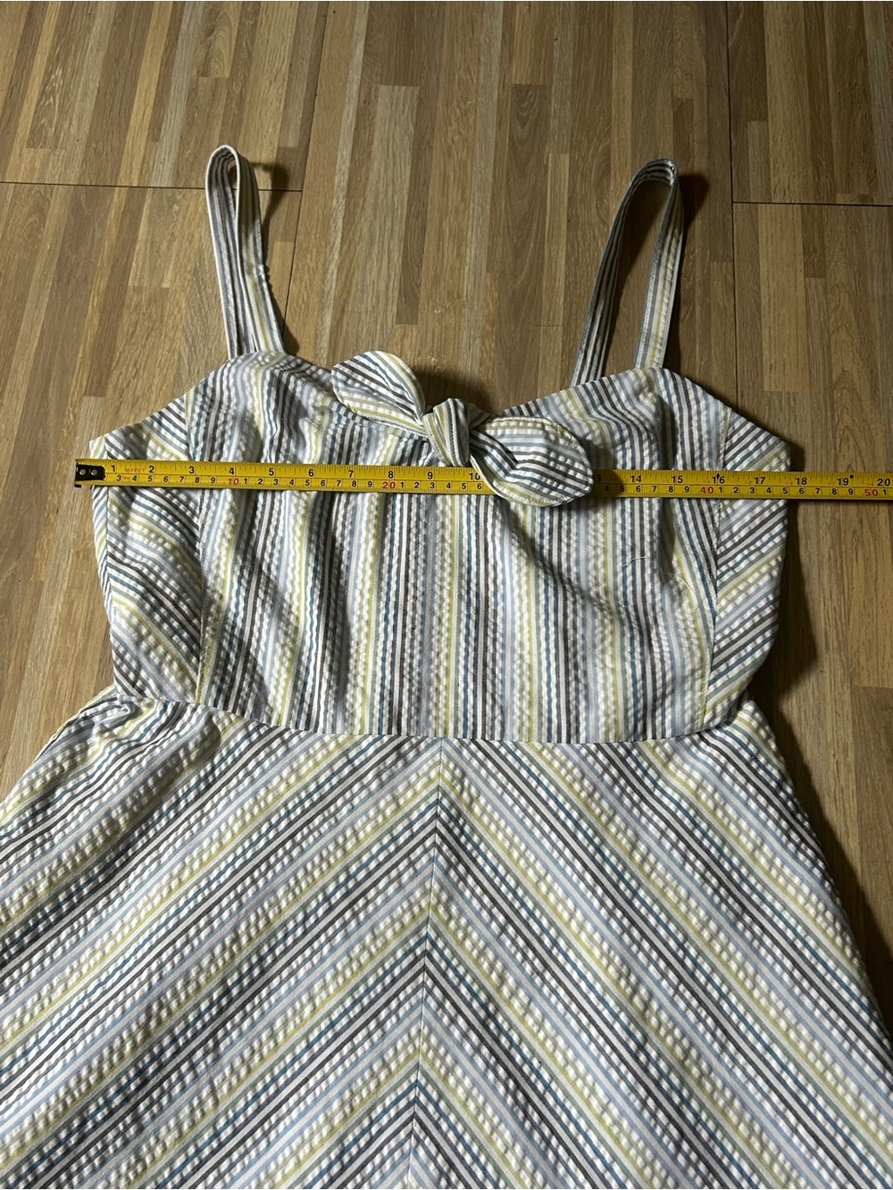 Draper James Seersucker Spaghetti Strap Brystol Striped 100% Cotton Dress Sz 10 - Picture 12 of 12